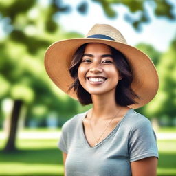 A person wearing a stylish hat