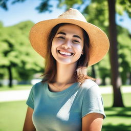 A person wearing a stylish hat