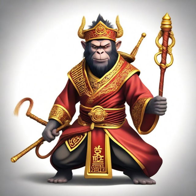 Create an image of the Monkey King, a legendary figure from Chinese mythology