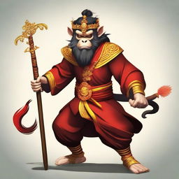 Create an image of the Monkey King, a legendary figure from Chinese mythology