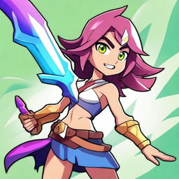 Create an anime-style image featuring Thea from Brawlhalla