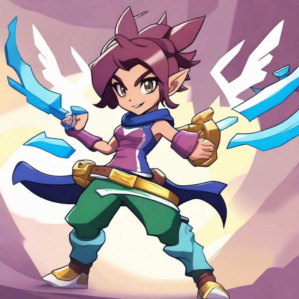 Create an anime-style image of Thea from Brawlhalla