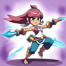 Create an anime-style image of Thea from Brawlhalla