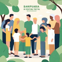 An image that visually represents the phrase 'Kenapa Harus Bantuan Sosial', featuring people receiving social assistance with a positive and uplifting atmosphere