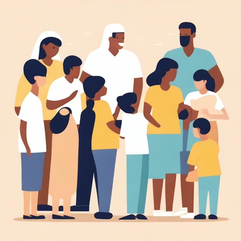 An image that visually represents the phrase 'Kenapa Harus Bantuan Sosial', featuring people receiving social assistance with a positive and uplifting atmosphere