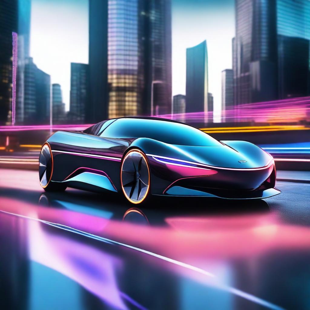 A sleek, futuristic car design with great aerodynamics