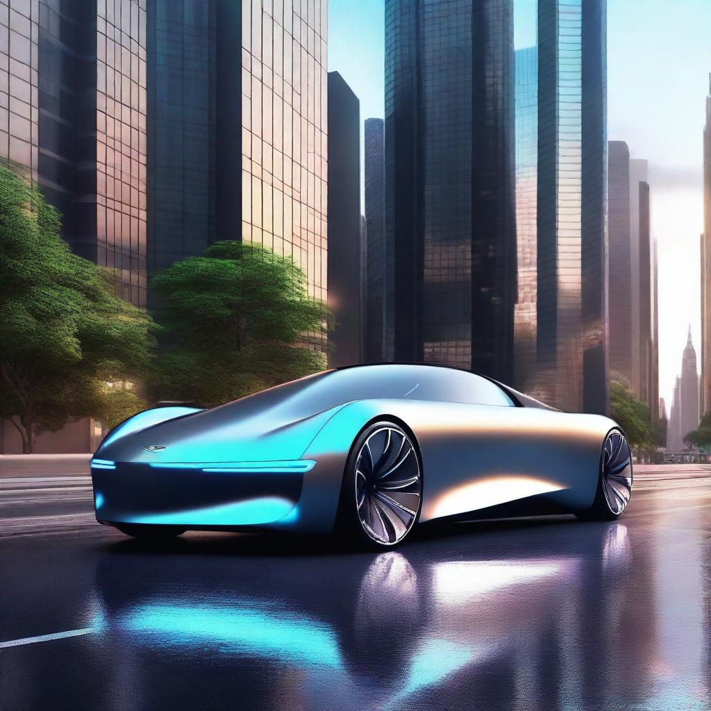 A sleek, futuristic car design with great aerodynamics