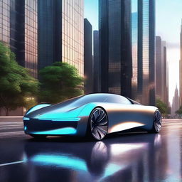 A sleek, futuristic car design with great aerodynamics