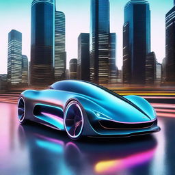 A sleek, futuristic car design with great aerodynamics