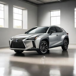 A high-quality image of a Lexus UX in grey color