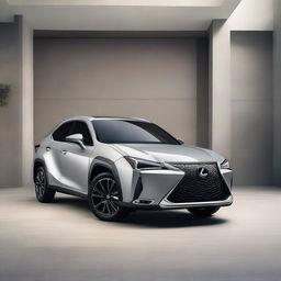 A high-quality image of a Lexus UX in grey color