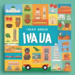 A colorful and engaging book cover for children learning Italian