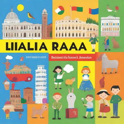 A colorful and engaging book cover for children learning Italian