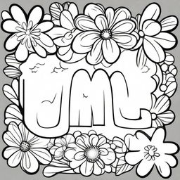 A coloring page featuring the word 'mamma' in large, playful letters