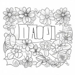 A coloring page featuring the word 'mamma' in large, playful letters