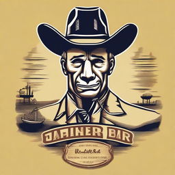 A t-shirt design in a Texas western style featuring the words 'Wankers Bar and Grill' with the strapline 'Helping ugly people have sex since 1956' in English