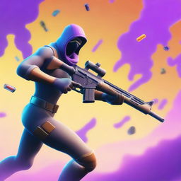 A Fortnite challenge thumbnail featuring a solo player using only shotguns