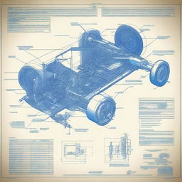 Detailed blueprint of a scale car's transmission system, featuring two motors and a gear-based mechanism