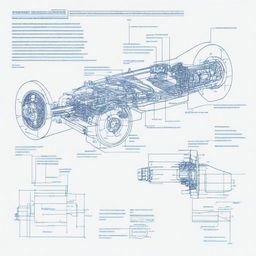 Simple blueprint of a scale car's transmission system, featuring two motors and a gear-based mechanism