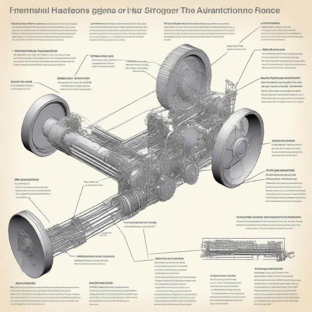 A detailed diagram of a car's transmission system for a scale model