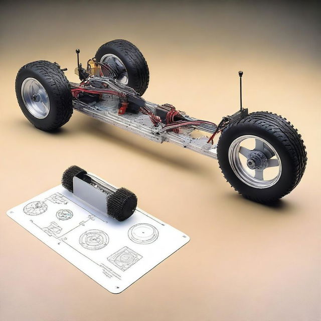 Design a transmission system for a remote-controlled scale car with two electric motors