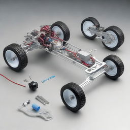 Design a transmission system for a remote-controlled scale car with two electric motors