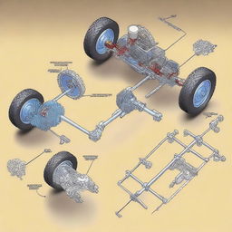 Design a transmission system for a remote-controlled scale car with two electric motors