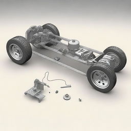 Design a transmission system for a remote-controlled scale car with two electric motors