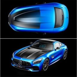 The image should feature a Mercedes GTS in blue color, as shown in the reference image