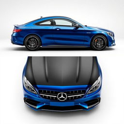 The image should feature a 2017 Mercedes-AMG C43 Coupe in blue color, as shown in the reference image