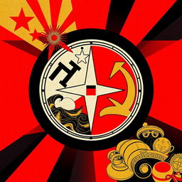 Design a flag for a socialist party in the style of a manhwa