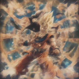 A dynamic poster featuring Goku in Super Saiyan form with the text 'Hyperbolic Time Chamber' prominently displayed