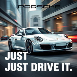 Design a striking poster featuring a Porsche 911