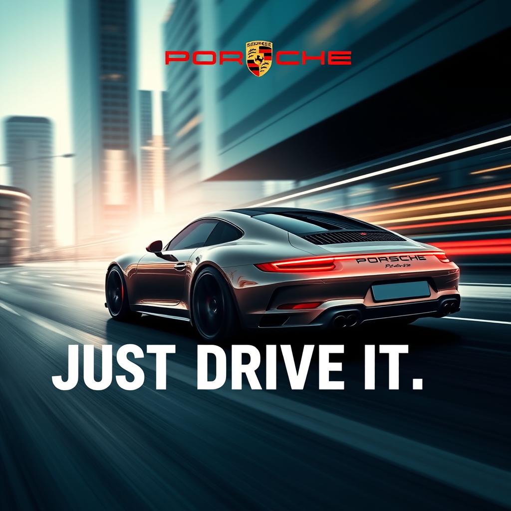 Design a striking poster featuring a Porsche 911