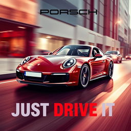 Design a striking poster featuring a Porsche 911