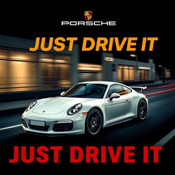 Design a striking poster featuring a Porsche 911