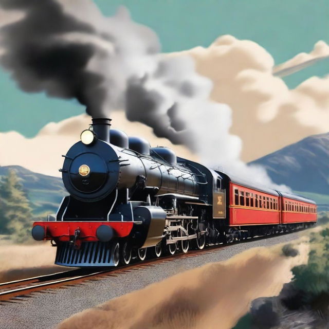 Create a movie poster featuring the iconic Big Boy steam train