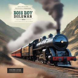 Create a movie poster featuring the iconic Big Boy steam train