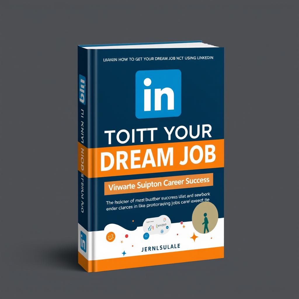 A captivating book cover design for a guide on how to get your dream job using LinkedIn