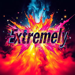 Create an image that captures the essence of the word 'Extremely' in a visually stunning and dynamic way