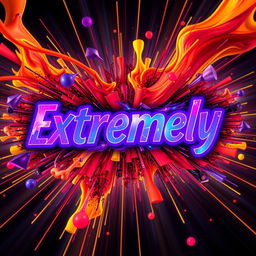 Create an image that captures the essence of the word 'Extremely' in a visually stunning and dynamic way