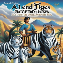 The cover features the Prince of Java riding Kianah, a giant black tiger, alongside Raviel, a white tiger, and Awane, an orange tiger, all facing forward