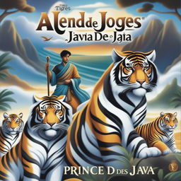 The cover features the Prince of Java riding Kianah, a giant black tiger, alongside Raviel, a white tiger, and Awane, an orange tiger, all facing forward