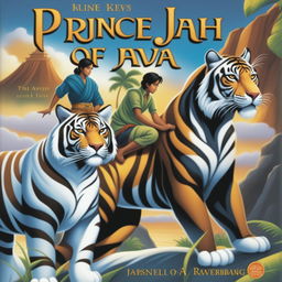 The cover features the Prince of Java riding Kianah, a giant black tiger, alongside Raviel, a white tiger, and Awane, an orange tiger, all facing forward