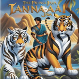 The cover features the Prince of Java riding Kianah, a giant black tiger, alongside Raviel, a white tiger, and Awane, an orange tiger, all facing forward