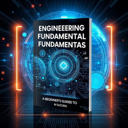 Create a sci-fi themed book cover for a book titled 'Prompt Engineering Fundamentals: A Beginner’s Guide to AI Success'