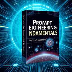 Create a sci-fi themed book cover for a book titled 'Prompt Engineering Fundamentals: A Beginner’s Guide to AI Success'