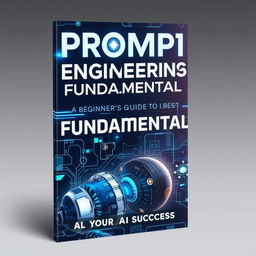 Create a sci-fi cover page for a book titled 'Prompt Engineering Fundamentals: A Beginner’s Guide to AI Success'