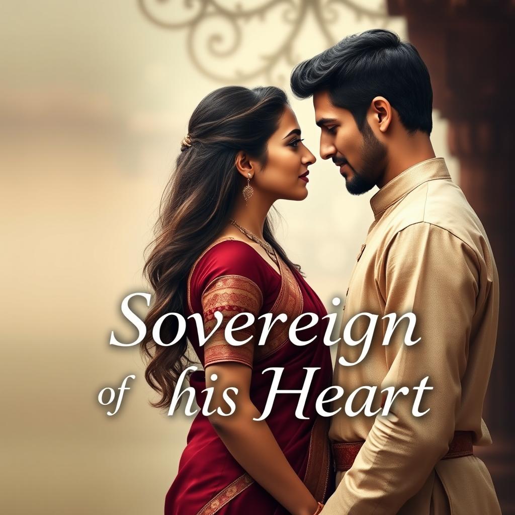 Create a book cover for a historical romance novel titled 'Sovereign of his Heart'