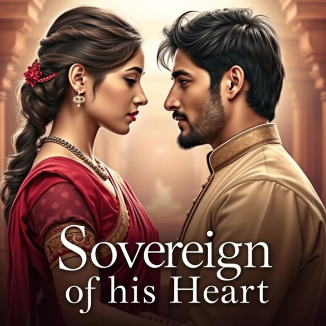 Create a book cover for a historical romance novel titled 'Sovereign of his Heart'